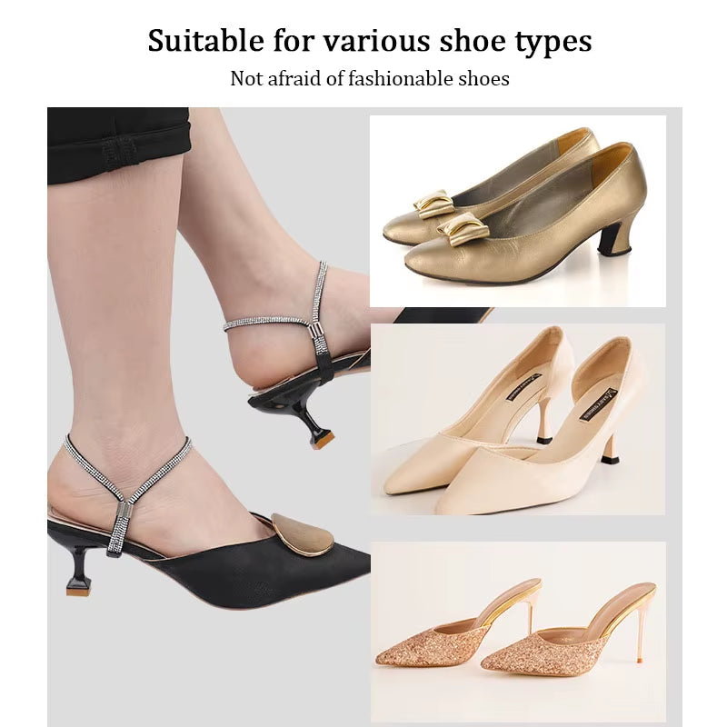High Heels Shoes Band Anti-Loose for Women Diamond Shoelaces Anti-Drop Heel Straps Belt Drill Elastic Fixing Belts Rhinestone