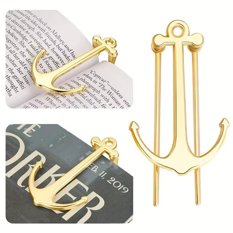 1 Piece Stylish Anchor Metal Bookmark - Durable Reader Page Holder, Perfect Gift or Office Accessory, School Office Supplies