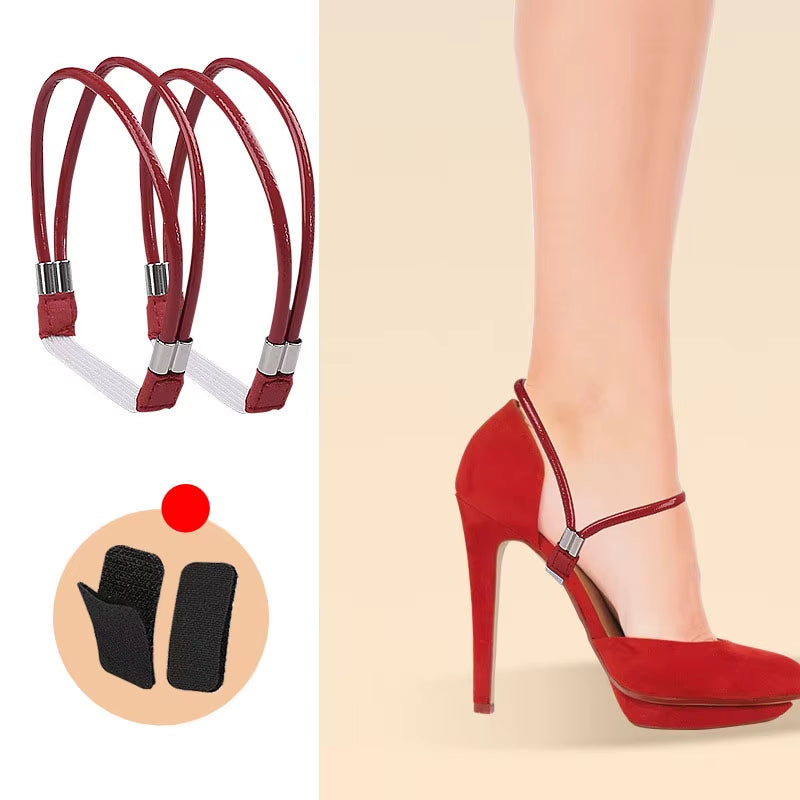 High Heels Shoes Band Anti-Loose for Women Diamond Shoelaces Anti-Drop Heel Straps Belt Drill Elastic Fixing Belts Rhinestone