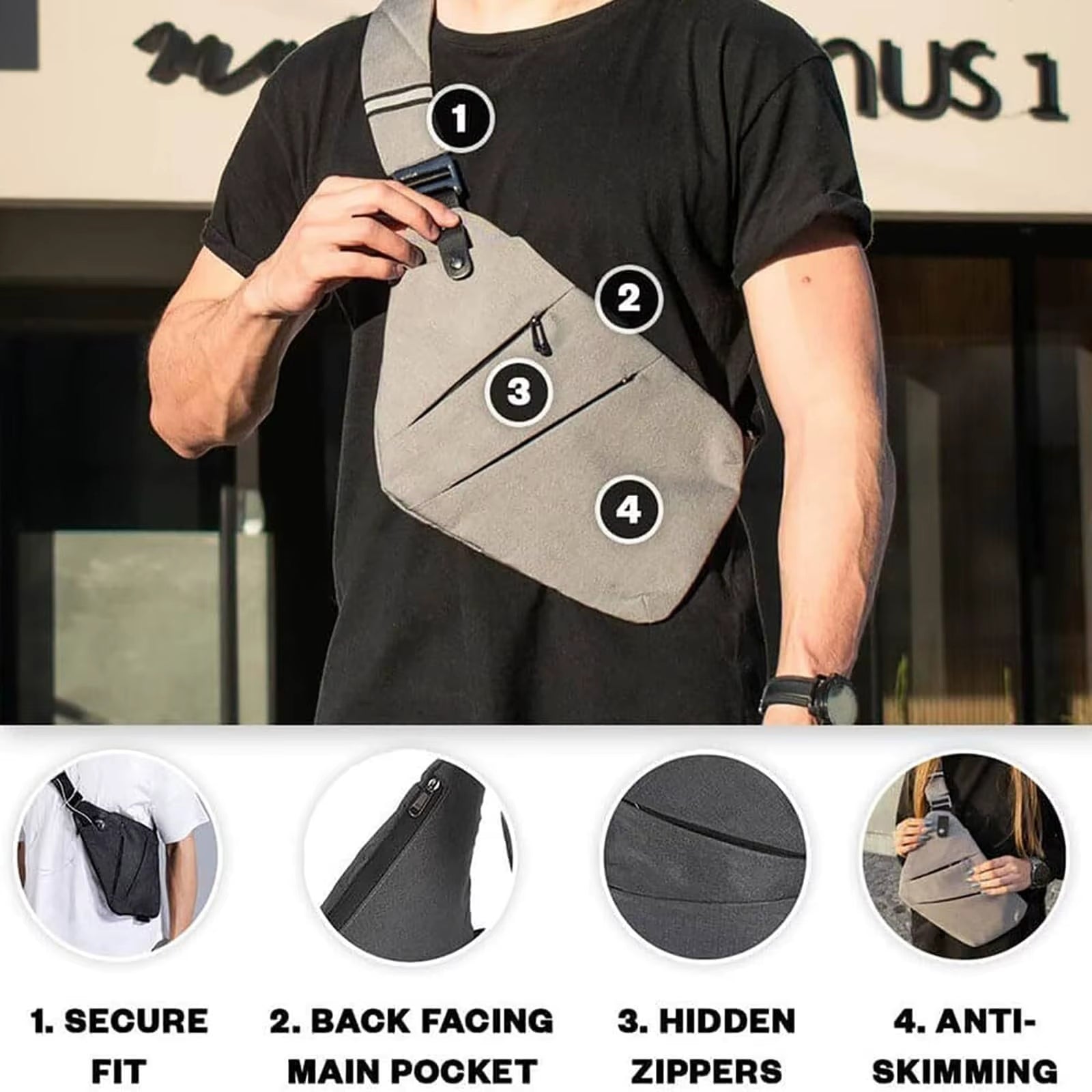 Multifunction Chest Bags anti Theft Single Crossobdy Bags for Men Waterproof Male Cross Body Messenger Bag Fanny Pack Sac