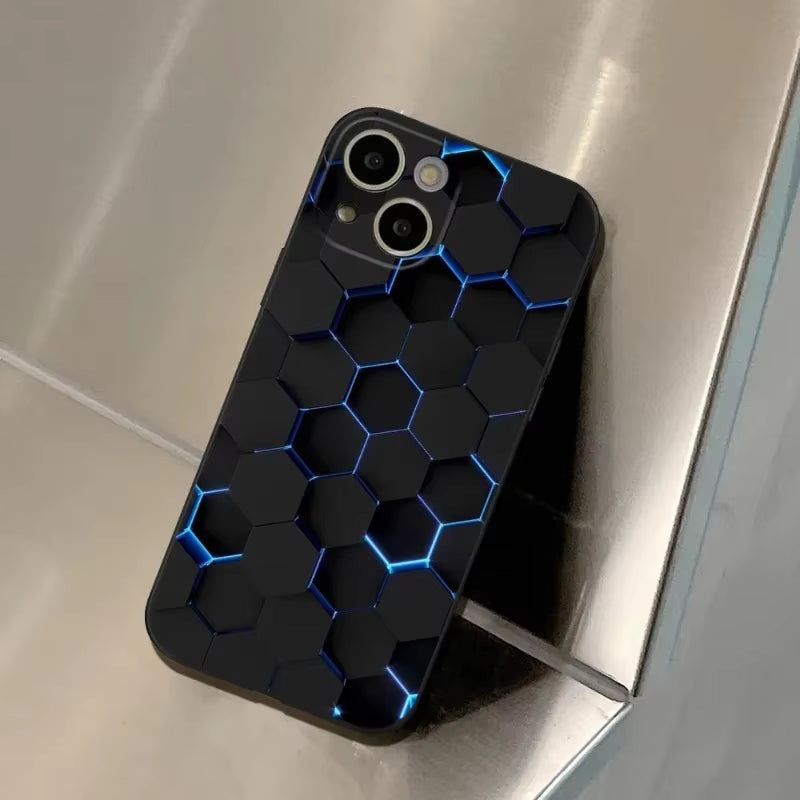 Car Carbon Fibre Phone Case for Iphone 16 15 14 11 12 Pro 8 7 15 plus 13 Pro MAX XR XS MINI SE 2020 Black Covers