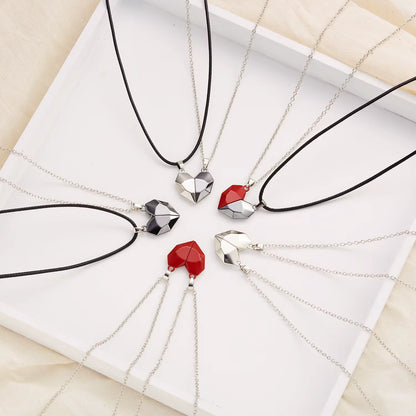 2Pcs Magnetic Heart Couple Necklace for Women Men Lover Valentine'S Day Wedding Anniversary Best Friend Party Jewelry Gifts