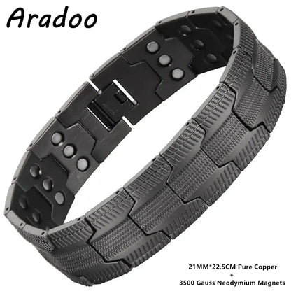 Pure Copper Bracelet Retro Style 3500 Gauss Magnetic Men'S Bracelets